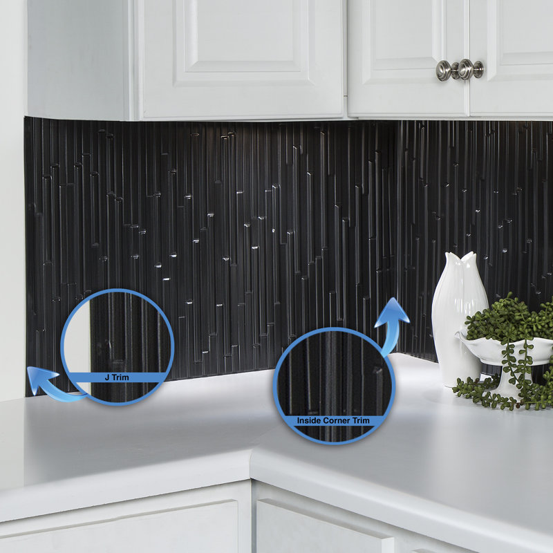 Brushed Onyx Peel & Stick Backsplash Accessory Kit