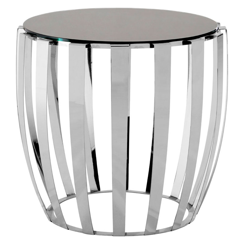 Kiera Glass Top Drum End Table