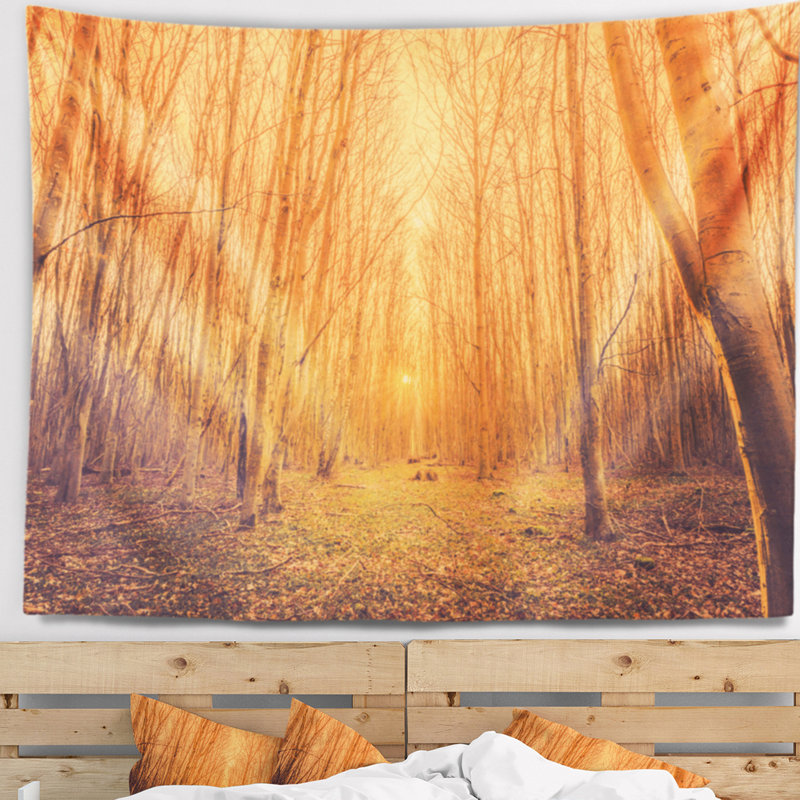 Tapisserie «Schafer Sunrise in a Forest», H 32 po x l 39 po