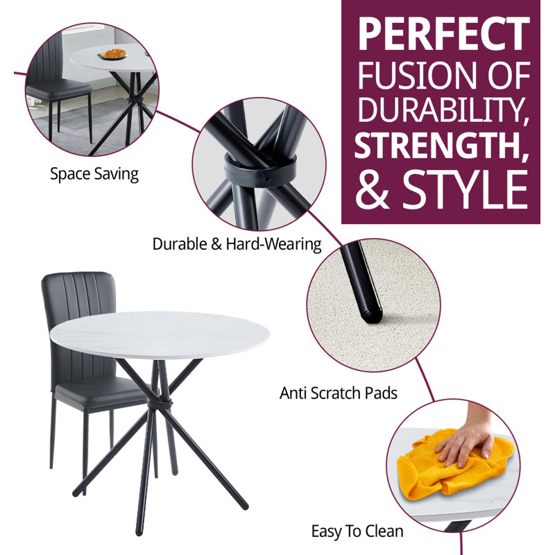 Rumaldo 2 - Person Dining Set, White