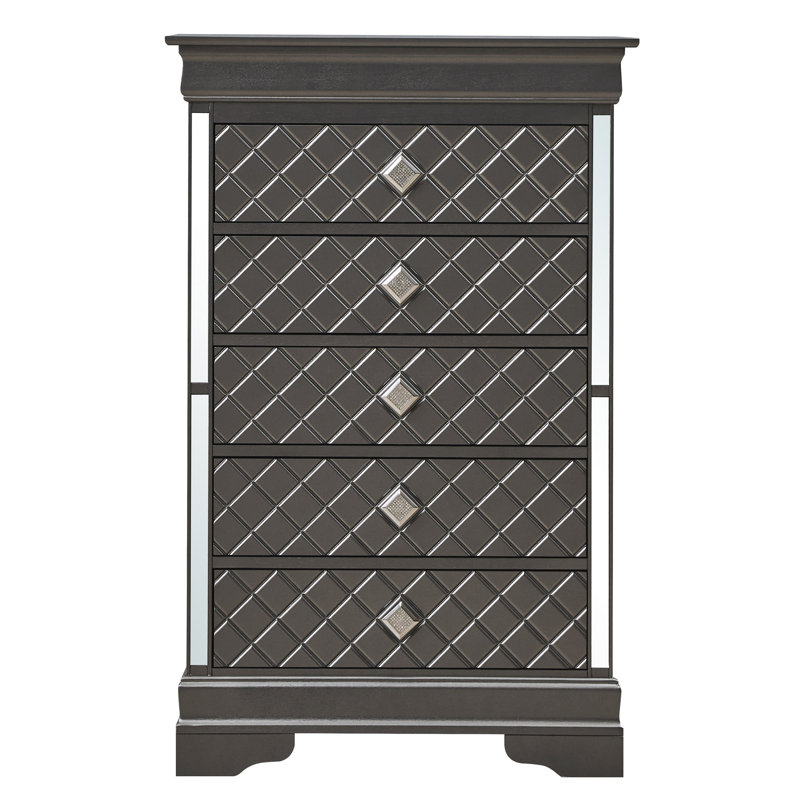 Commode 5 tiroirs Modern, Noir