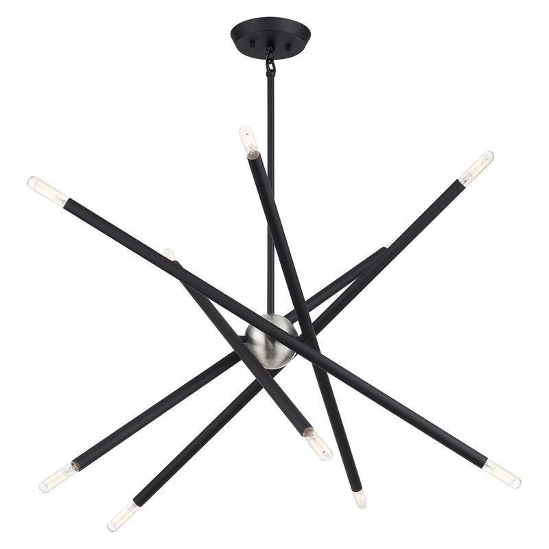 10 Light Black Medium Chandelier