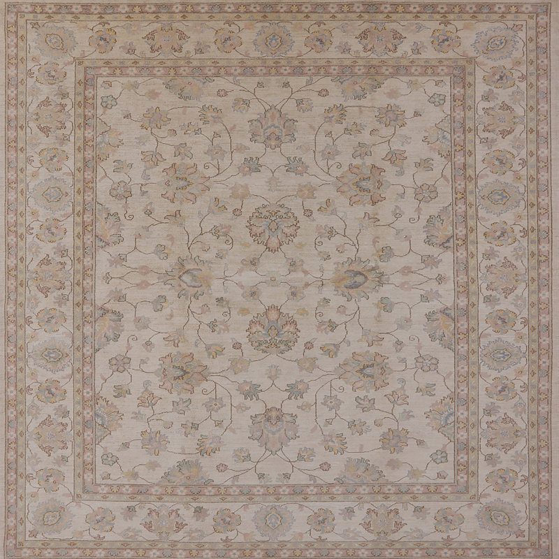 Tapis oriental beige Marchmain, Carré 5 pi