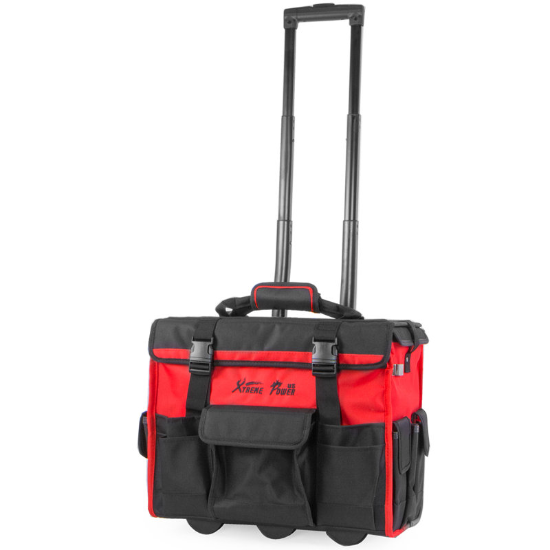 XtremepowerUS 18" Rolling Tool Bag – Durable Mobile Organizer with Multiple Pockets