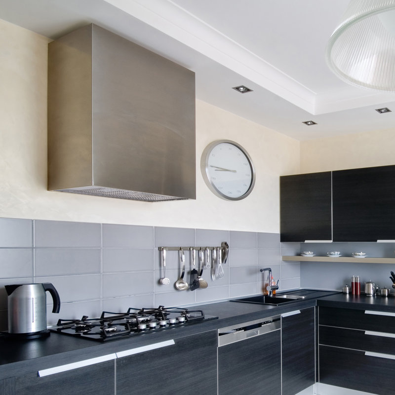 Akicon Stainless Steel 600 CFM Ducted (Vented) Wall Mounted Required Range Hood, 30" H x 36" W x 14" D