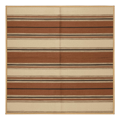 Washable Clay Cream Striped Area Rug