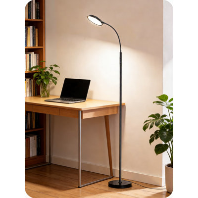 LED Floor Lamp With Remote Control, 1300LM Dimmable Standing Lamp With 4 Color Temperatures, Adjustable Gooseneck For Reading In Living Room, Bedroom, Or Home Office