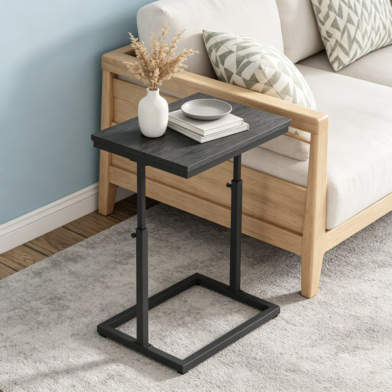 Table d'appoint haute réglable avec accoudoirs, table de bout étroite pour le salon, la chambre à coucher et les petits espaces