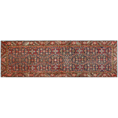 Gregorius One-of-a-Kind 3'3" X 9'11" 1980s Runner Wool Area Rug Burgundy