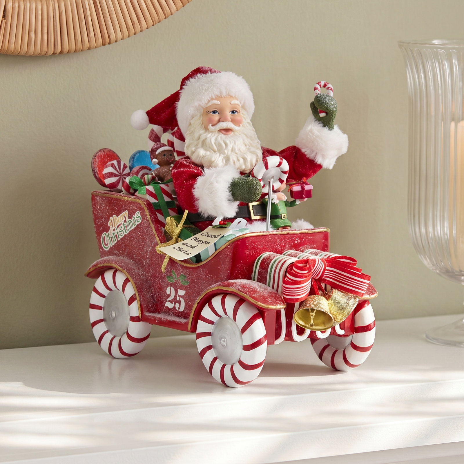 Musical Santa Candy Car Figurine