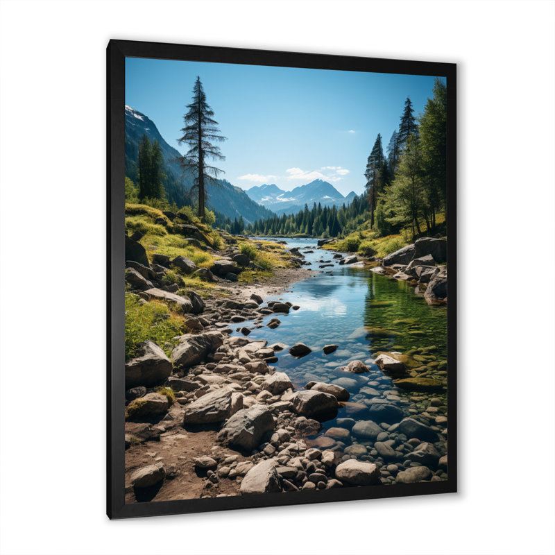 Behja Canada, paysage d'émeraude sauvage sur toile, H 32 po x l 24 po x P 1 po, Cadre photo noir