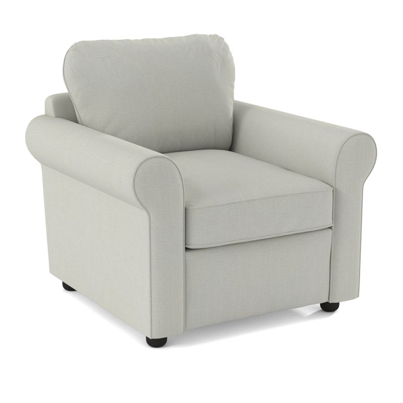 Warrington Upholstered Armchair, Drusky Snow Sustain® Basketweave
