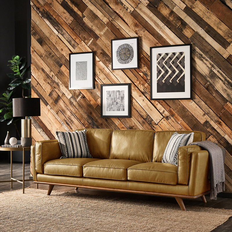 Allotey 90'' Leather Sofa, Tan