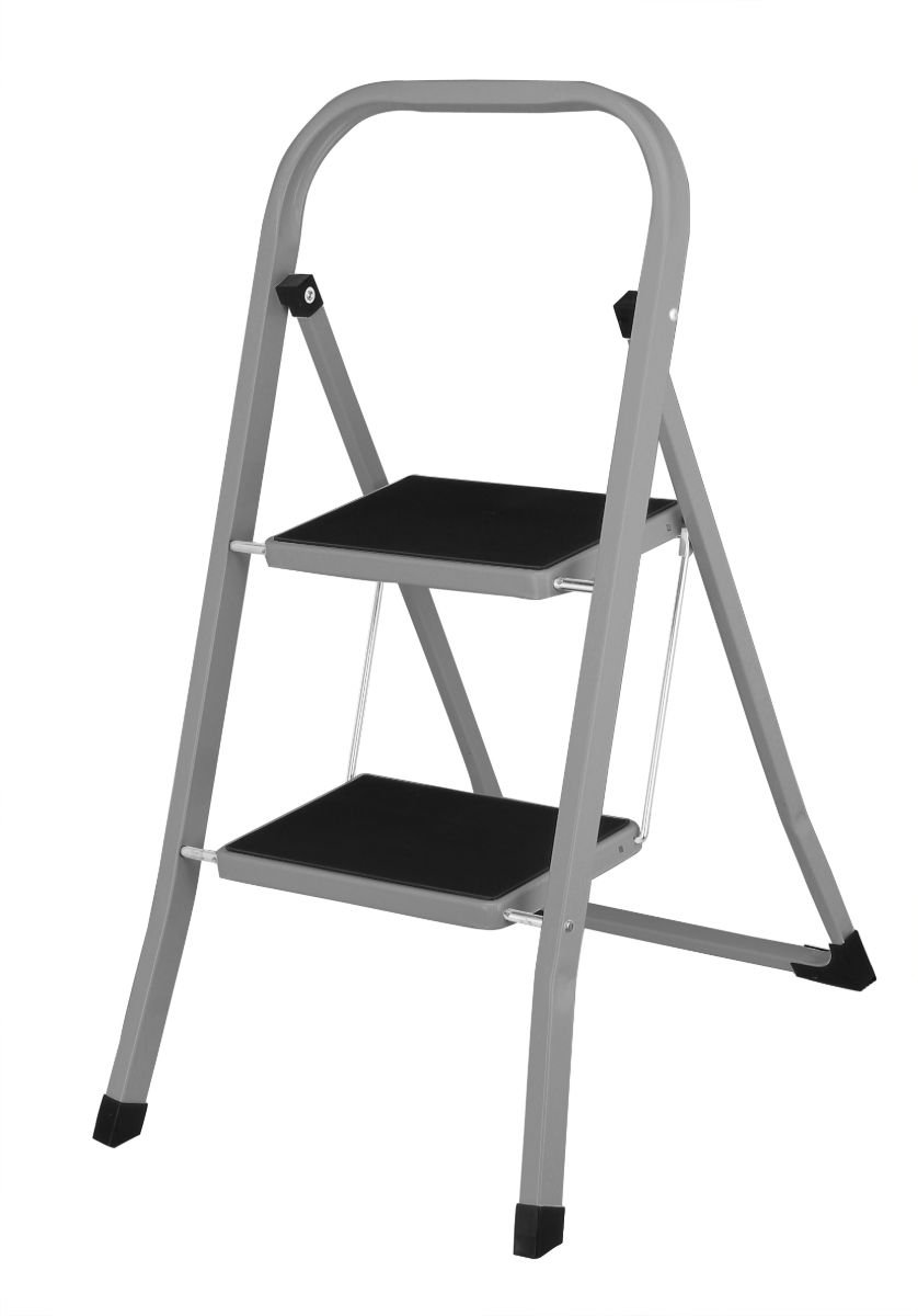 WFX Utility 2 Step Ladder With Non Slip - Grey | Wayfair.co.uk
