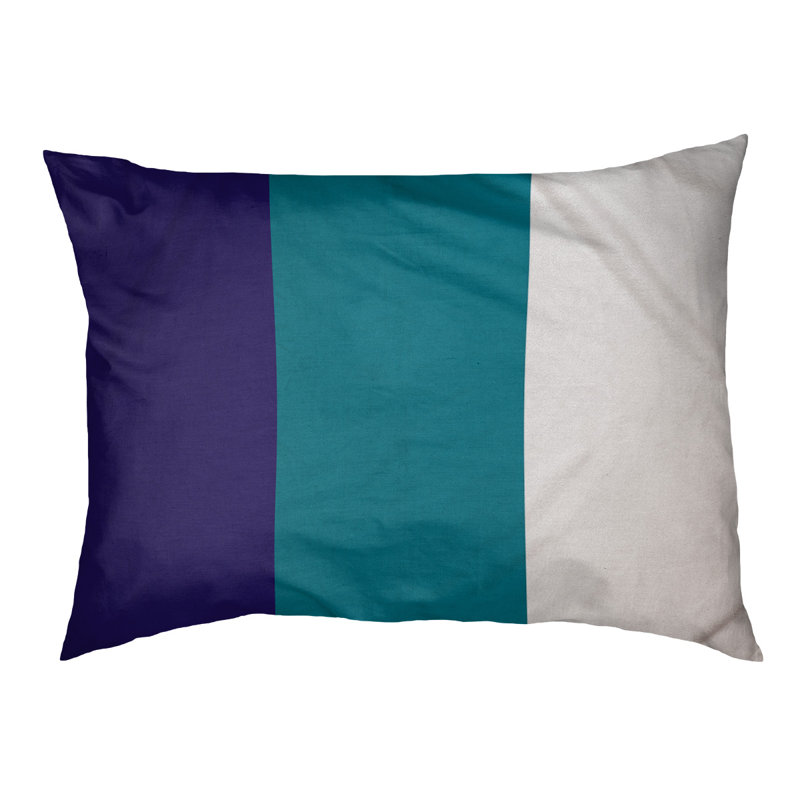 Oreiller rectangulaire designer, Moyen (L 18 po x l 28 po), Mauve foncé / bleu sarcelle / blanc