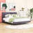 Queen Upholstered Platform Bed with Sensor Light and Floating Design-1511551176