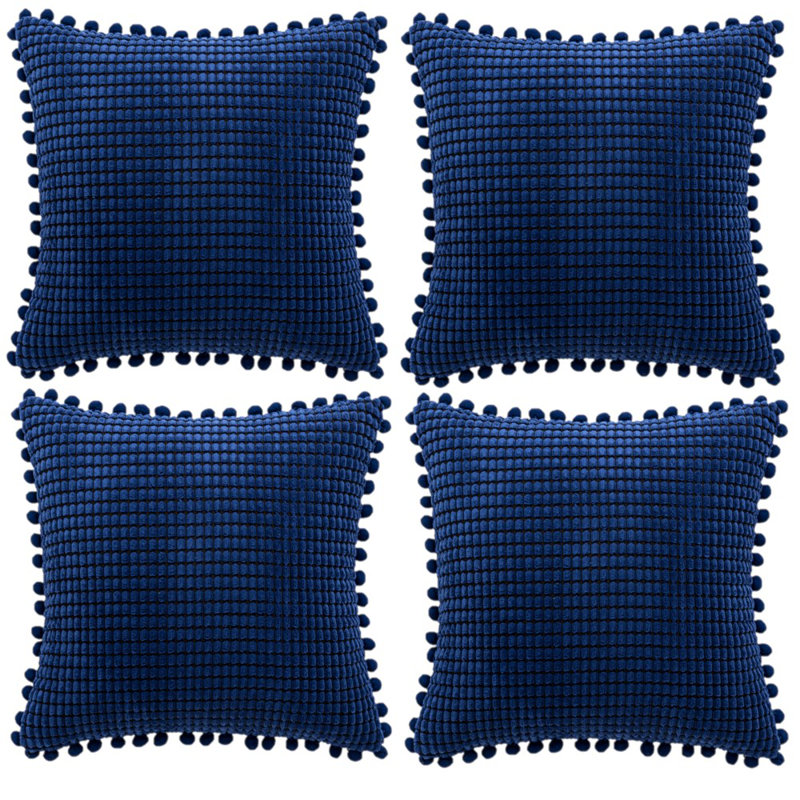 Desray Throw Pillow Cover, Navy
