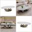 Table basse contemporaine ovale en faux marbre avec base sculpturale en acier inoxydable - Pièce maîtresse de luxe industriel-1465559432