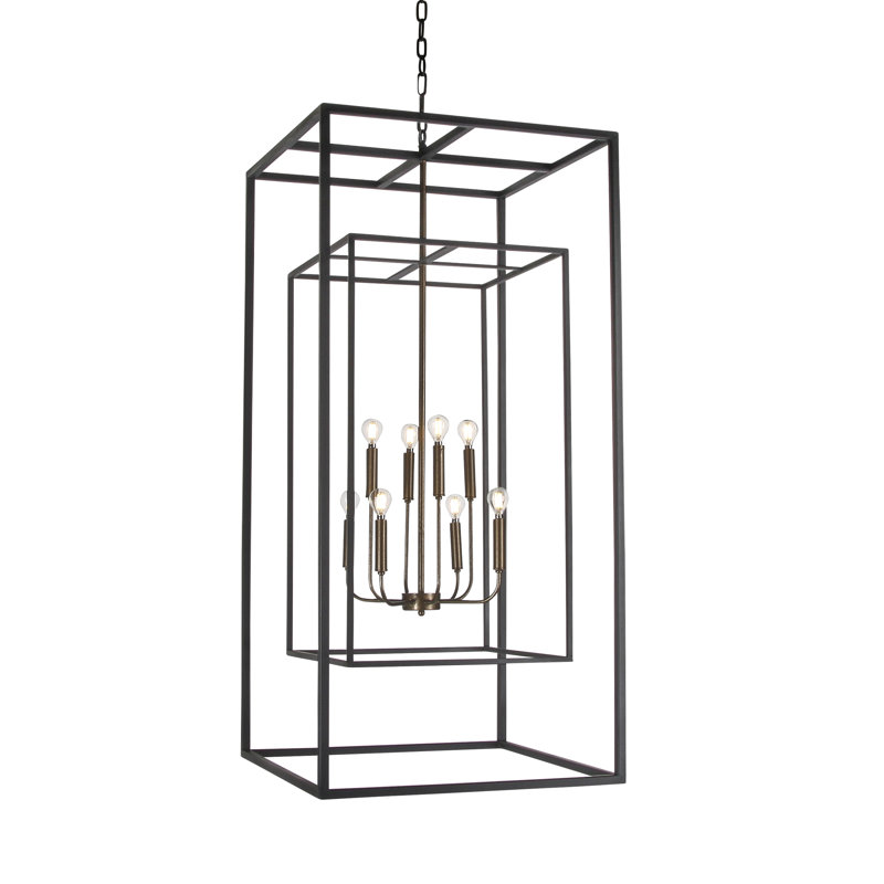 Lustre rectangulaire à 8 lumières de David