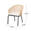 Élégante chaise de patio - PE brun, base en métal robuste, rembourrage hydrofuge tissé à la mode, structure, coussins moelleux