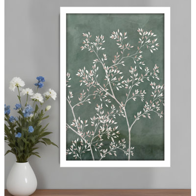 HomeRoots " Delicate Tree II White Framed Print Wall Art "
