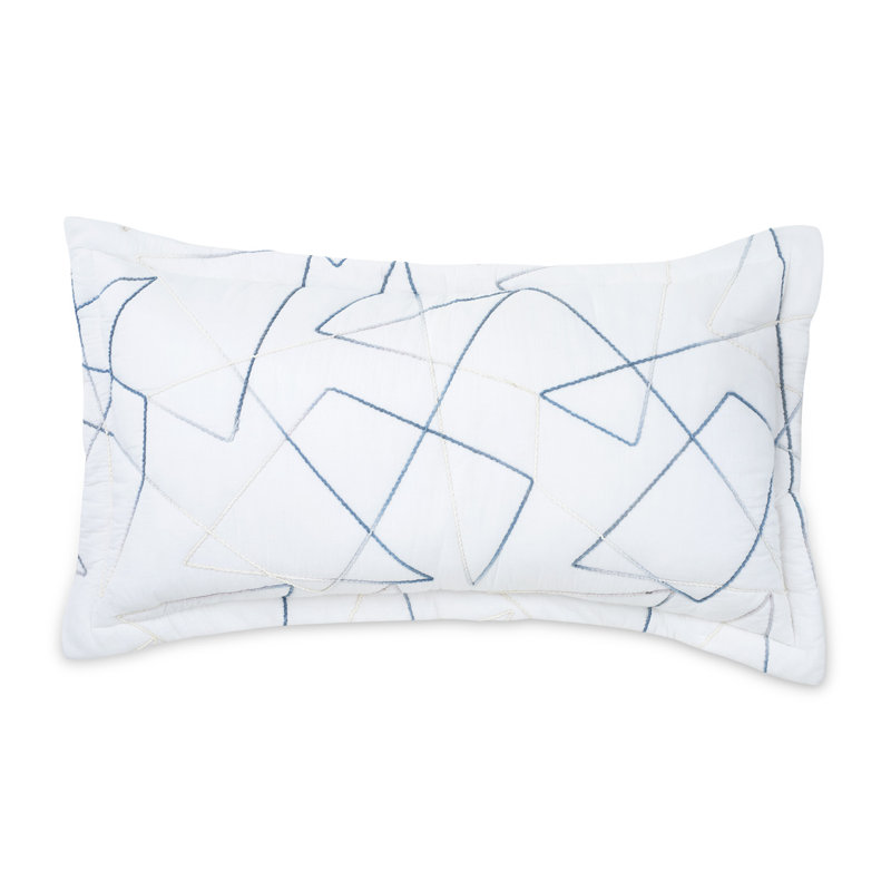 Lennox Comforter Set - White, King Comforter + 5 Shams