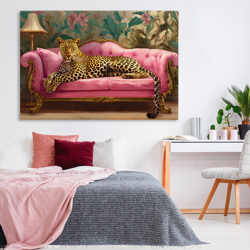 Toile léopard exotique, design par Tina LeCour, H 30 po x l 45 po