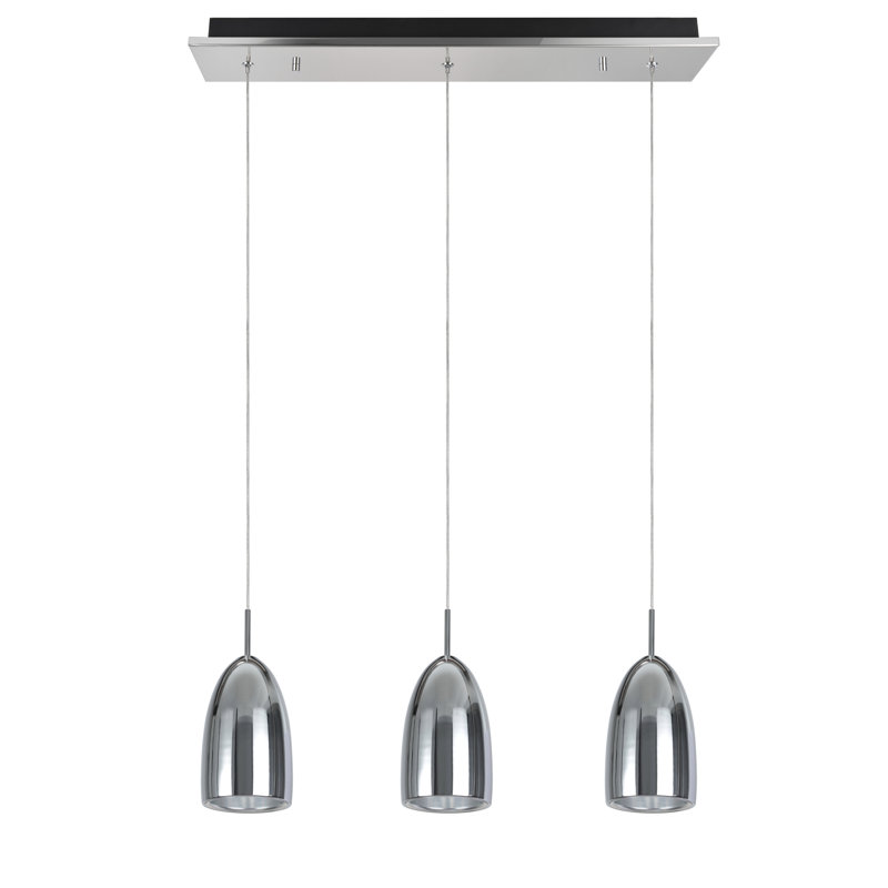3 - Light LED Kitchen Island Pendant, Chrome