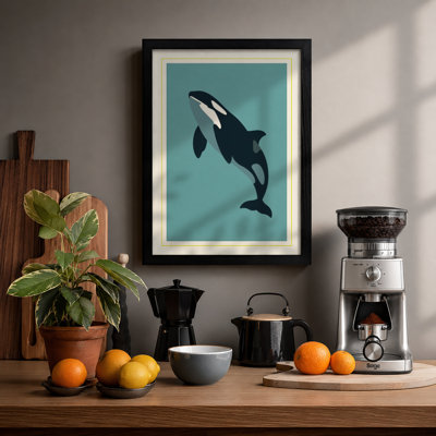 Leaping Orca Coastal - Framed Print