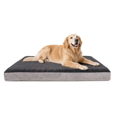 Grand lit pour chien en mousse viscoélastique imperméable avec côtés antidérapants pour chien avec housse amovible