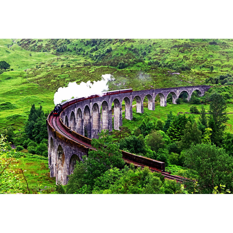 Borel, locomotive à vapeur en Écosse sur toile, H 12 po x l 18 po