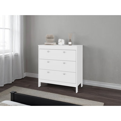 Commode Libby, 3 tiroirs, blanc