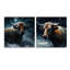 Vache dans la neige I - ensemble de 2 art mural en verre acrylique-1517272099
