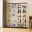 Vitrine en verre durable à 5 tablettes avec portes doubles et serrure, verre trempé pour un rangement sécuritaire et une présentation élégante dans les salons, les chambres et les bureaux