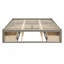 Grand lit plateforme avec 6 tiroirs de rangement, gris antique