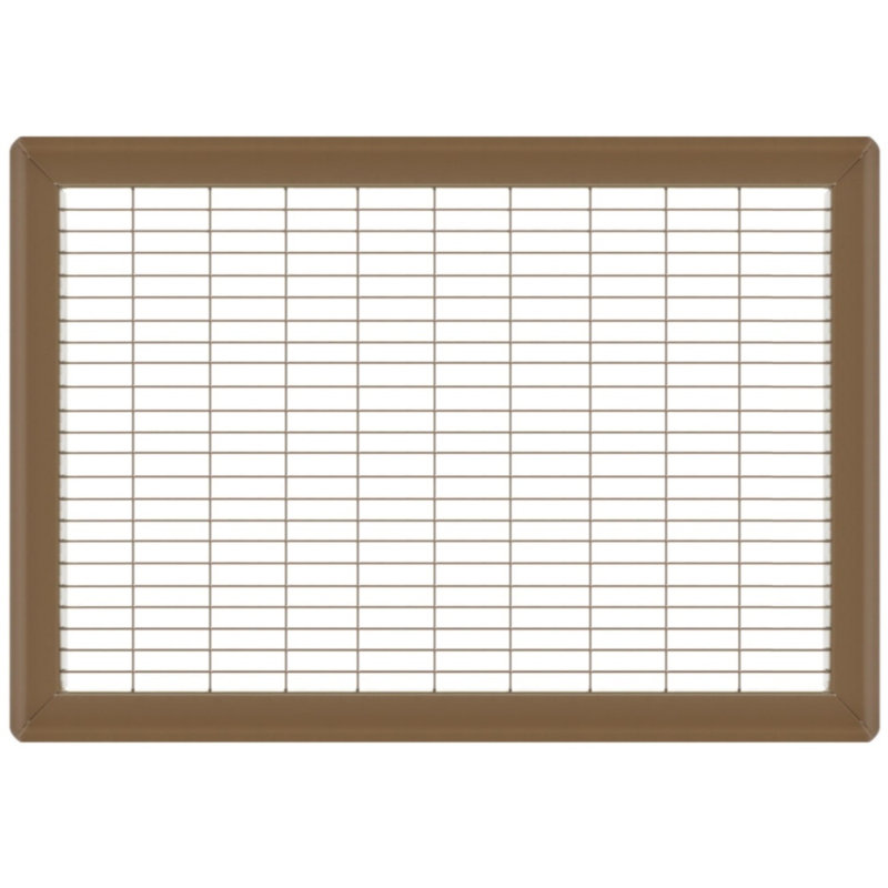 Gril de plancher brun de gros calibre, H 0,9 po x l 12 po x L 20 po