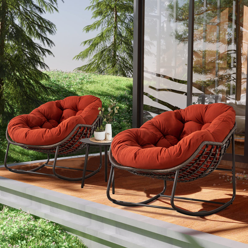 Lounge Chair Padded Outdoor Chair Cushions Wicker Chairs Red