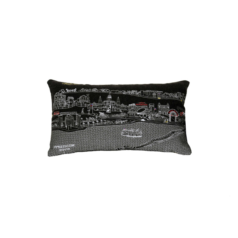 Coussin lombaire New Orleans, Gris, 14 po x 24 po