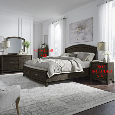 Drelan Panel Storage Bed, Dresser & Mirror Bedroom Set