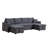 Artemax U-Shape Pull-Out Sleeper Sectional Sofa With Double Storage Spaces