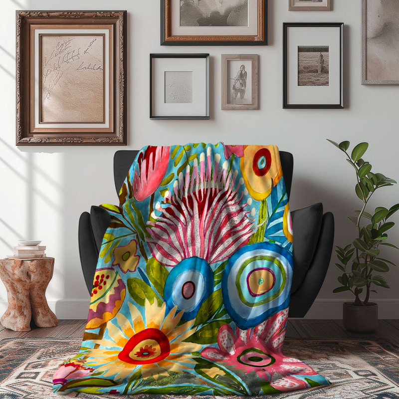 Jeté Electric Floral Extravaganza, L 50 po x L 60 po