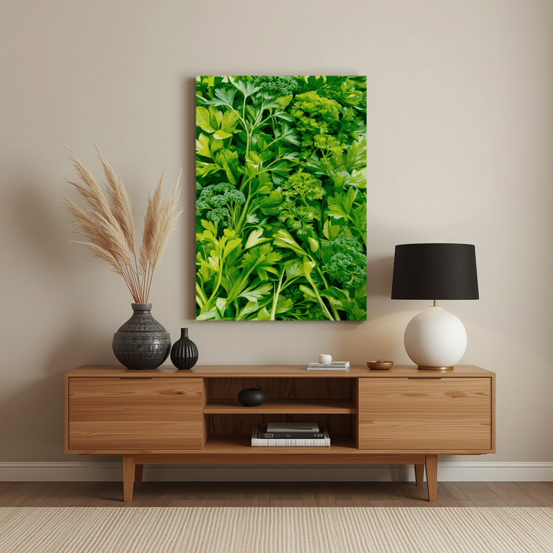 Aquarelle botanique 66, art mural vert en métal, H 24 po x l 20 po