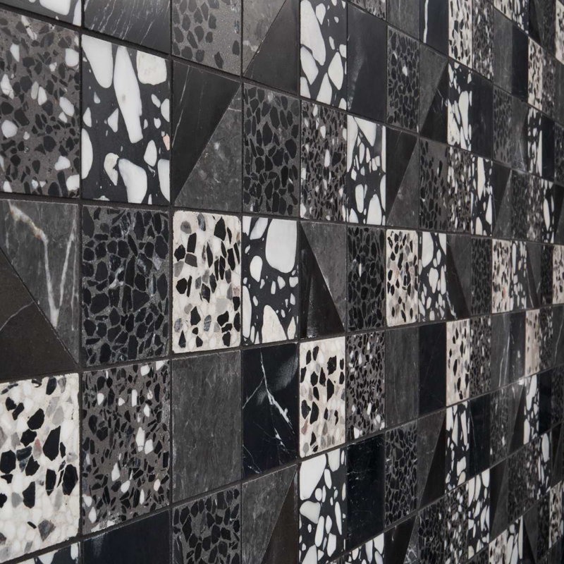 Elizabeth Sutton Artem Mosaic Tile, Raven Black;Gray