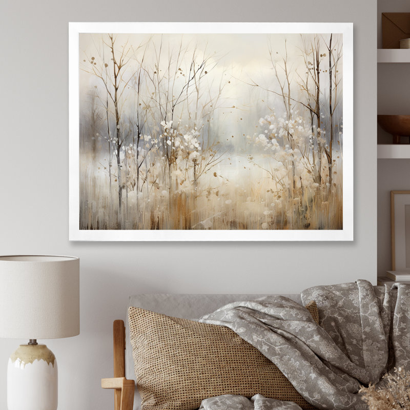 «Winter Meadow View calmness II», impressions sur toile Meadow, H 30 po x l 40 po, Impression encadrée, Blanc
