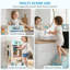 Marchepied de cuisine 6 en 1 pour tout-petits, tour d'apprentissage Montessori pliable avec tableau noir, boulier, horloge, marches amovibles, hauteur réglable, cadeau idéal pour les enfants de 3 à 6 ans (garçons et filles), bleu