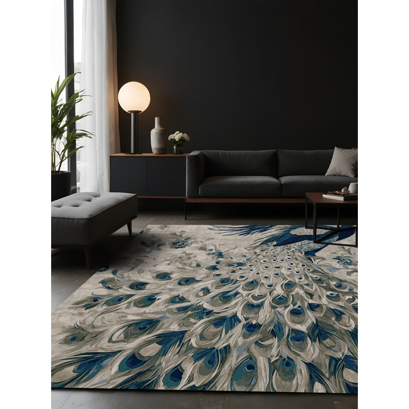 Tapis gris soyeux et moelleux, Rectangle 2 pi x 3 pi