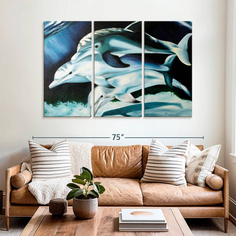 Brampt Dolphin Trio, 42" H x 65" W