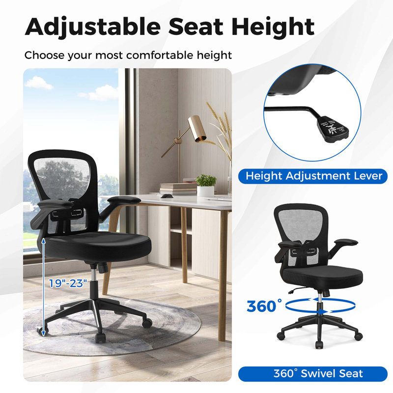 Chaise de bureau ergonomique avec dossier inclinable Inbox Zero
