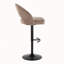 Ensemble de 2 tabourets de bar réglables pivotants, structure en métal noir avec tissu brun et repose-pieds en T-8445266-8445271