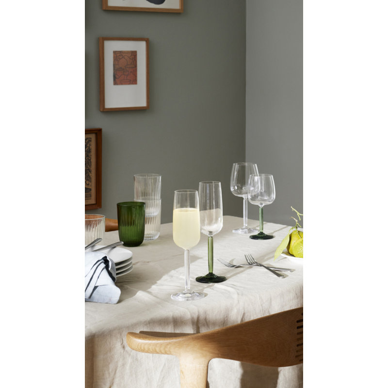 Hammershøi White Wine Glass, Green, 11.8 oz.